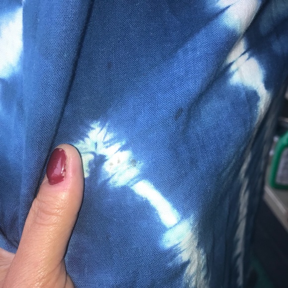 Indigo Shibori Tie Dye Dress Gown 6 8 M Vintage - Picture 6 of 7